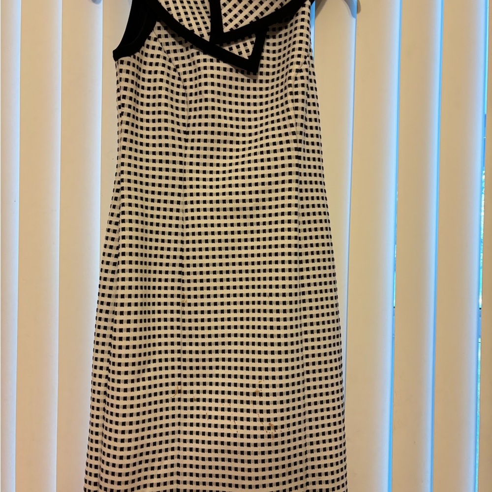 Joseph Ribkoff Black and White Patterned Midi Dress